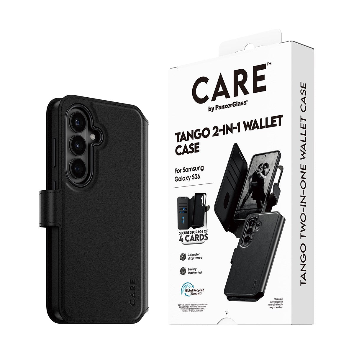 CARE™ by PanzerGlass® Tango 2-in-1 Wallet Case w. Qi Samsung Galaxy S26
